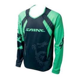 Tricou Ciclism SHIMANO Saint (L/S) - Black/Green XL