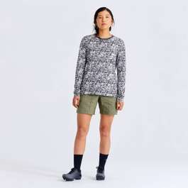 Tricou Ciclism SPECIALIZED/FJALLRAVEN Women's Cotton Caliswe (L/S) - Basalt/Eggshell