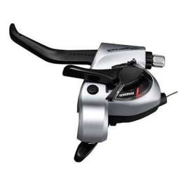 Maneta Combo Schimbator/Frana SHIMANO Tourney ST-TX800-L - 3 Viteze, EZ-Fire Plus | V-brake - Argintiu