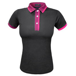 Tricou Ciclism Polo FUNKIER Bari W Active Women (S/S) - Black/Pink