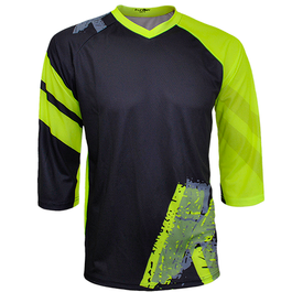 Tricou Ciclism Copii FUNKIER Dolomiti-K Enduro Kids (3/4 Sleeve) - Black/Ref Yellow