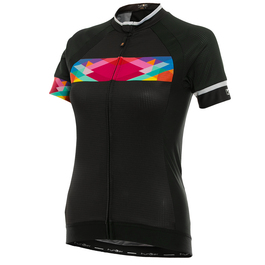 Tricou Ciclism FUNKIER Nugola-2 Pro Women (S/S) - Black/Multicolor
