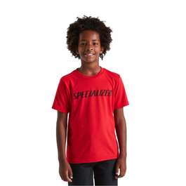 Tricou Ciclism Copii SPECIALIZED Youth Wordmark (S/S) - Flo Red